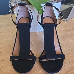 STAUD Black Strappy Sandals